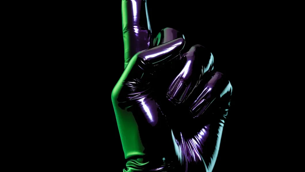 Shiny Black Latex Gloves