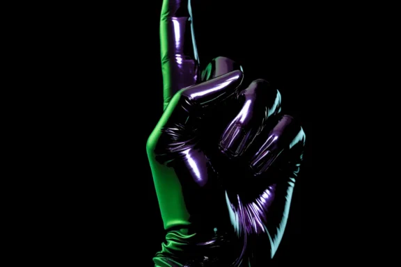 Shiny Black Latex Gloves